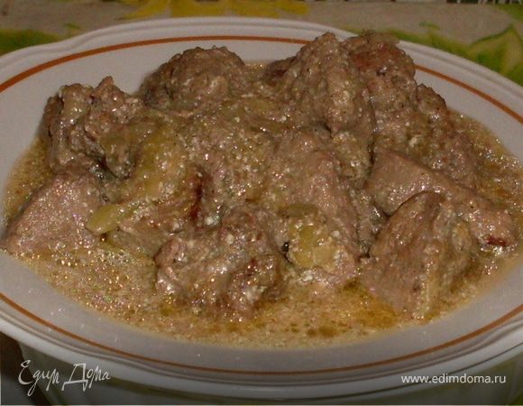 Печень в сметане