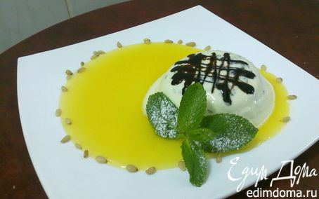 Рецепт Мятный крем с лимонным соусом