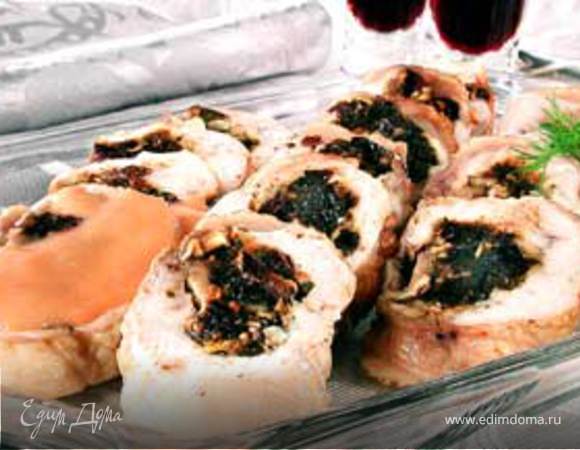 Рулет из индейки с черносливом