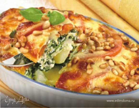 Запеканка со шпинатом и кедровыми орешка Запеканка со шпинатом и кедровыми орешка