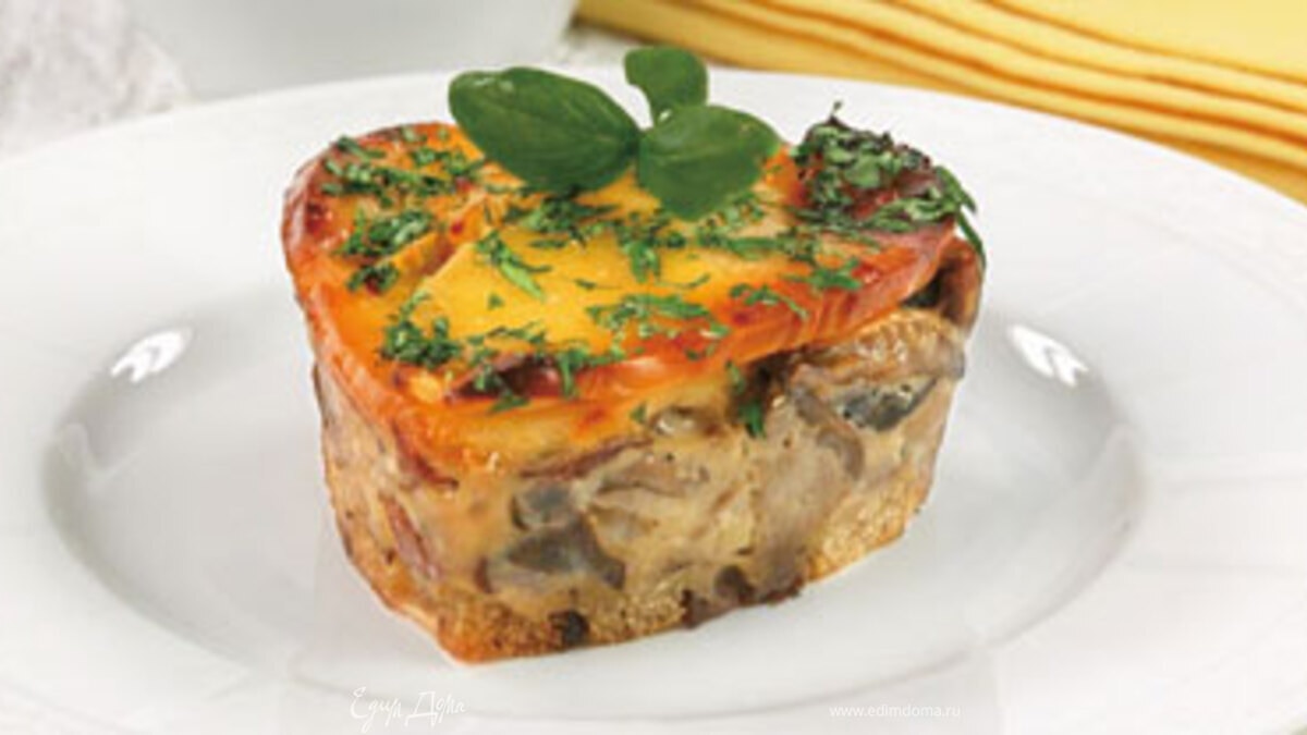 Запеканка грибная с сыром