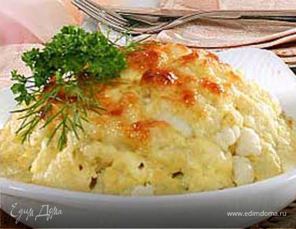 Цветная капуста, запеченная под сливочным соусом