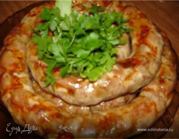 Домашняя колбаса с чесноком Домашняя колбаса с чесноком