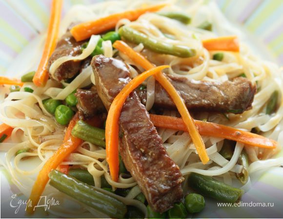 Мясо с овощами в воке Мясо с овощами в воке