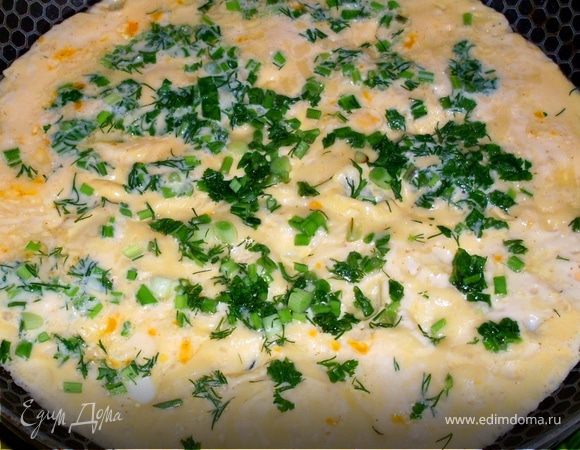 Омлет с сыром и зеленью Омлет с сыром и зеленью