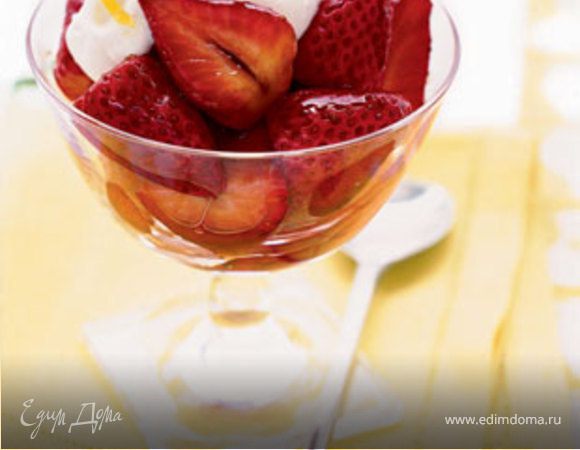 Маринованая клубника с лимонным маскарпоне