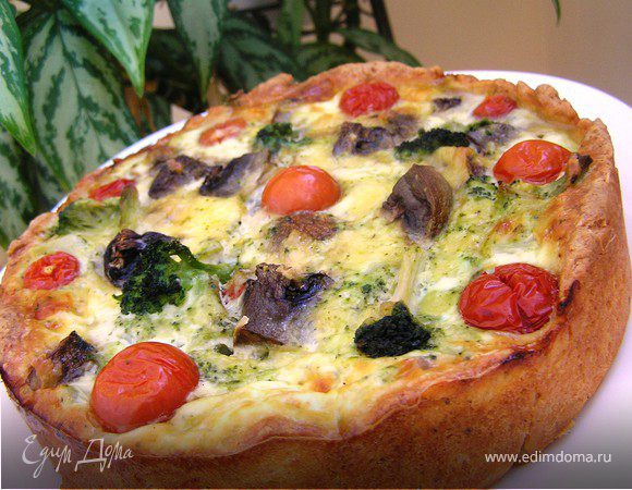 Пирог с брокколи и грибами Пирог с брокколи и грибами