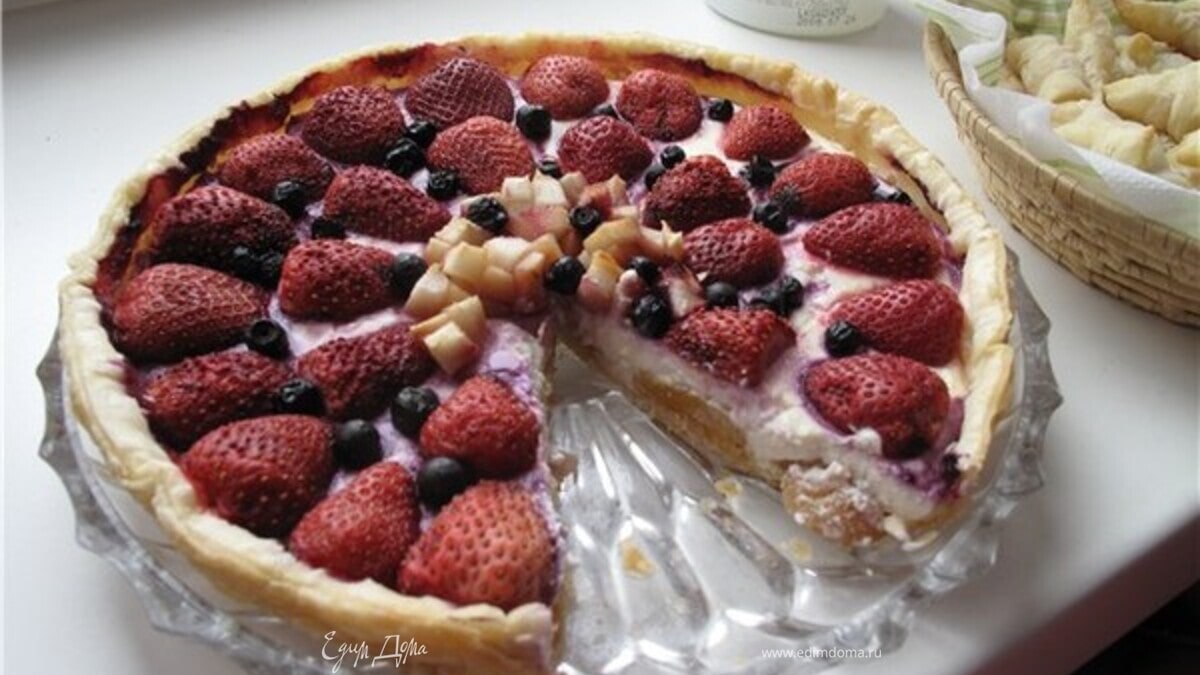 Пирог творожно-ягодный