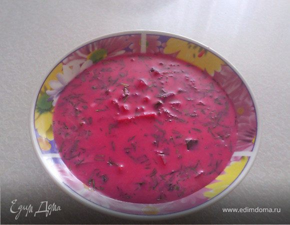 Холодный борщ с кальмарами Холодный борщ с кальмарами