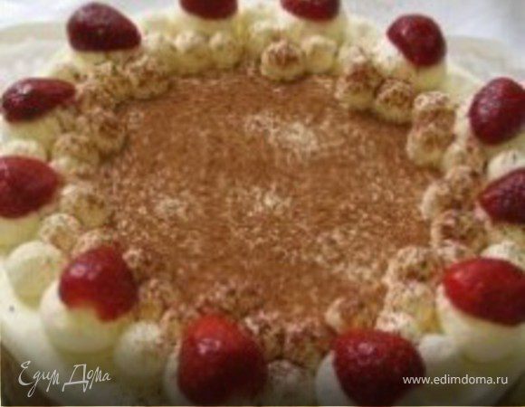 Тортик с клубникой и взбитыми сливками