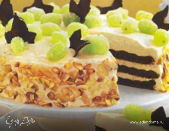 Миндальный торт с шоколадным бисквитом