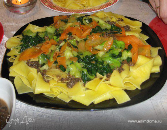 Феттучине с овощами