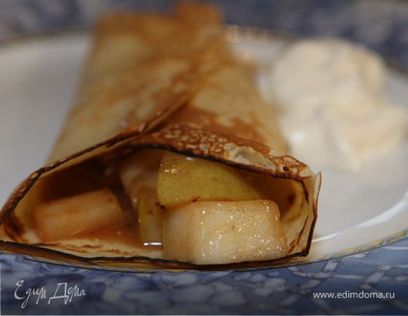 Блины с пряными грушами и медом Блины с пряными грушами и медом