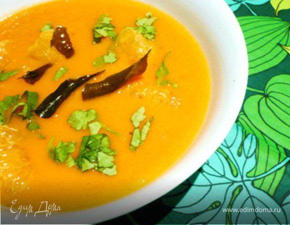 Суп из запеченных помидоров с мандаринами