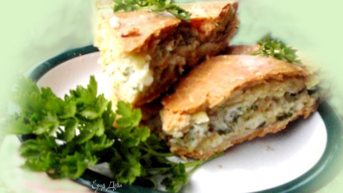 Пирог с плавленым сыром