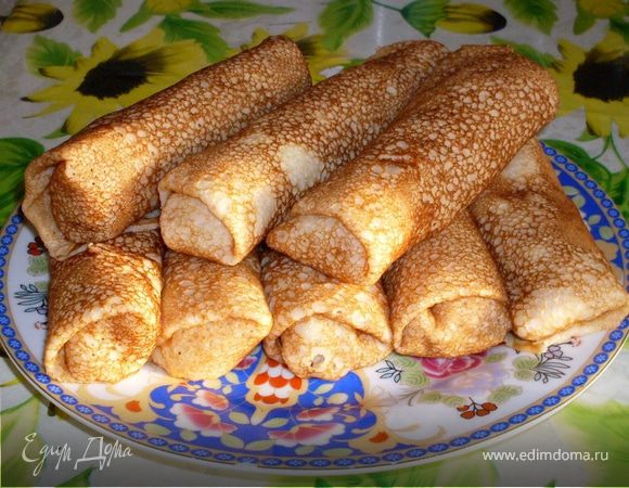 Блинчики с мясом к завтраку Блинчики с мясом к завтраку