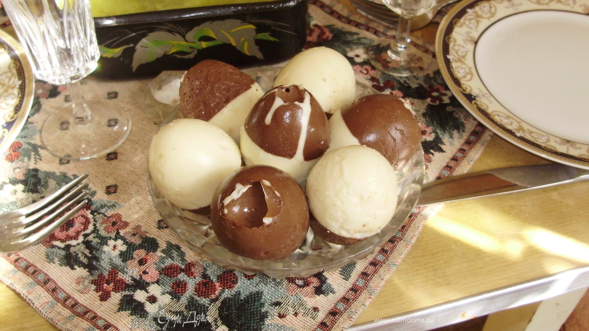Творожно-шоколадные яйца