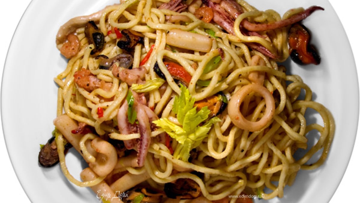 Спагетти с морепродуктами