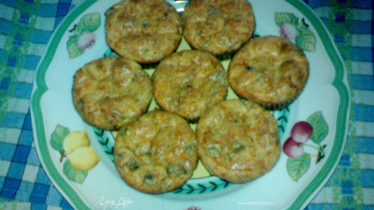 Ветчинно-сырные маффины с шампиньонами