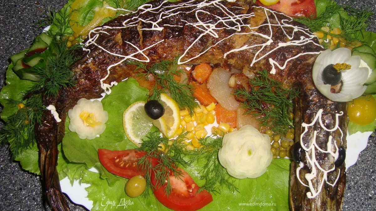 Щука фаршированная  по -украински