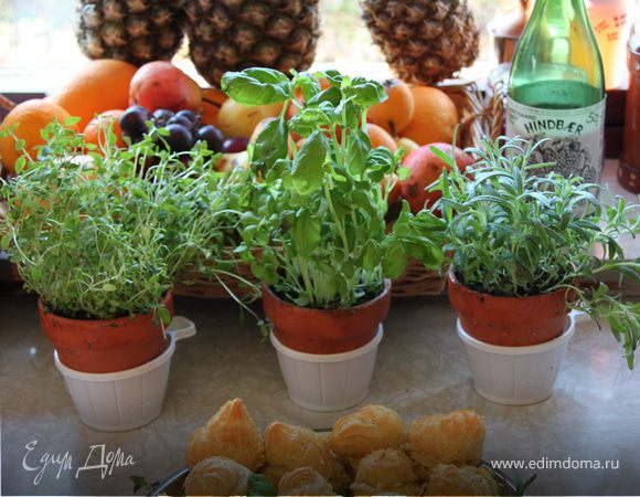 Профитроли с сырно-чесночным салатом Профитроли с сырно-чесночным салатом