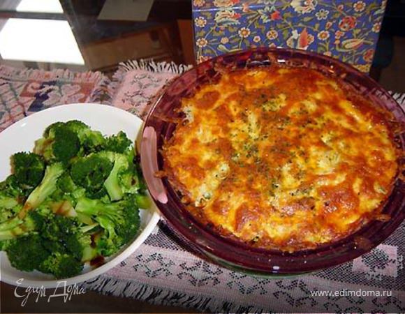 Запеканка с брокколи и сырным соусом