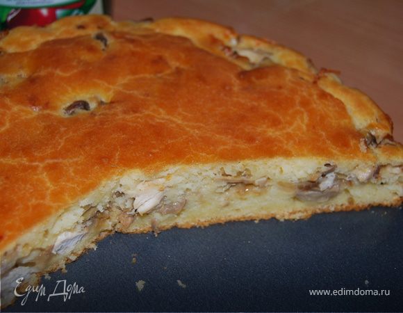 Пирог с грибами и куриным филе Пирог с грибами и куриным филе