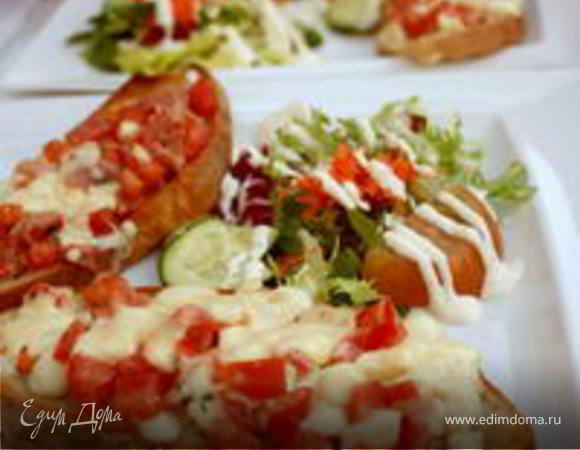 Тосты с помидорами и сыром