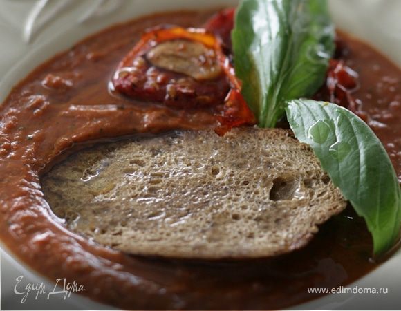 Томатный суп с гренками Томатный суп с гренками