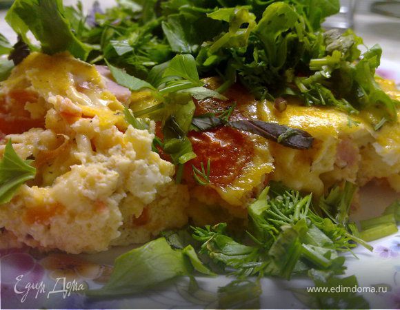 Сырный киш с помидорами, ветчиной и пряными травами Сырный киш с помидорами, ветчиной и пряными травами