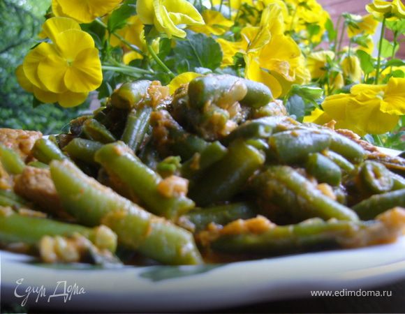 Паприкаш из курицы и зелёной фасоли Паприкаш из курицы и зелёной фасоли