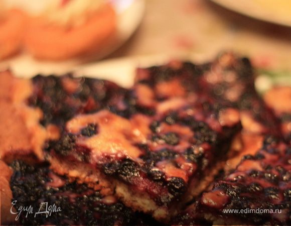 Чернично-сливочный пирог