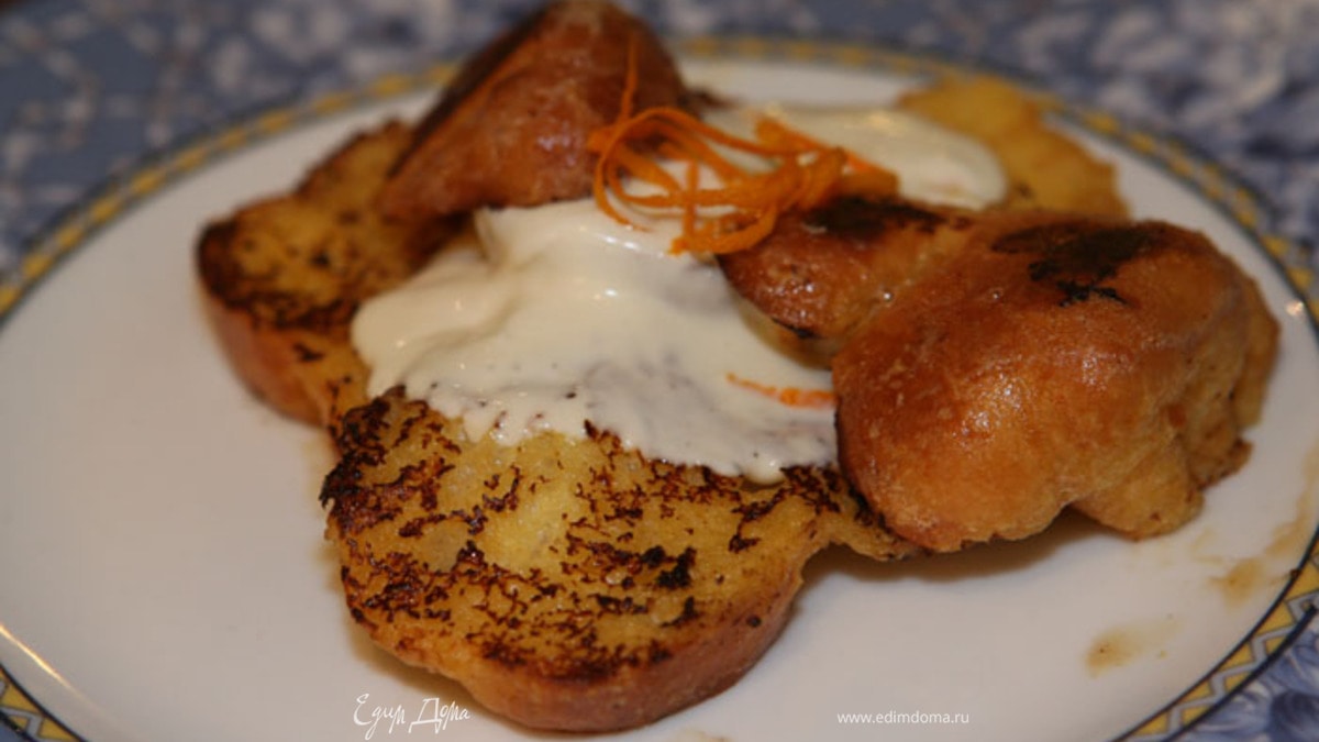 Тосты с апельсиново-сметанным кремом
