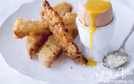 Рецепт Тосты из сыра пармезан с яйцами