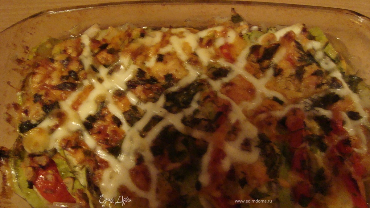 Запеченная закуска из овощей