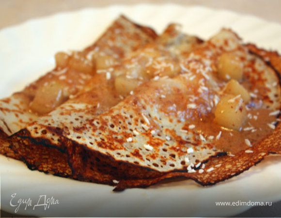 Рисовые блинчики с грушевым соусом Рисовые блинчики с грушевым соусом