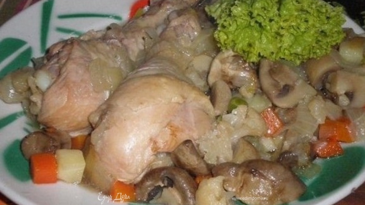 Куриные окорочка с шампиньонами