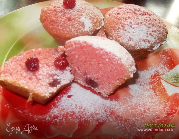 Малиновые кексы на киселе