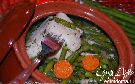 Рецепт Кролик, тушеный со стручковой фасолью