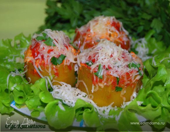 Мясные домики из кабачков 