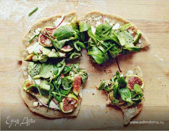 Пицца с шпинатом, инжиром и сыром горгонзола Пицца с шпинатом, инжиром и сыром горгонзола