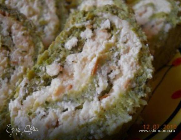 Рулет из брокколи с пикантно-нежной начинкой