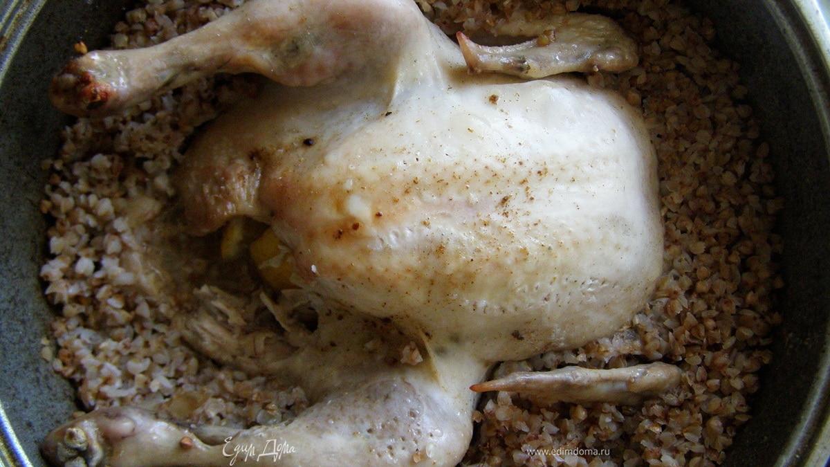 Курица с лимоном и гречневым гарниром