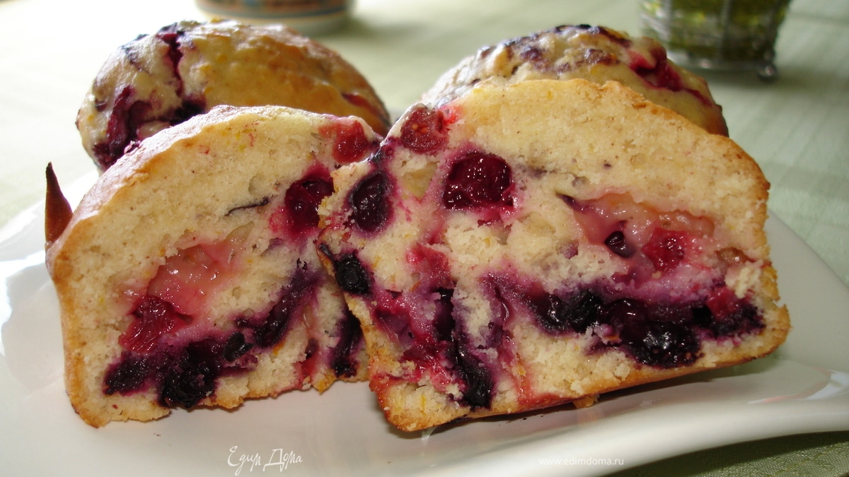 Ягодно-апельсиновые кексы с овсяными хлопьями