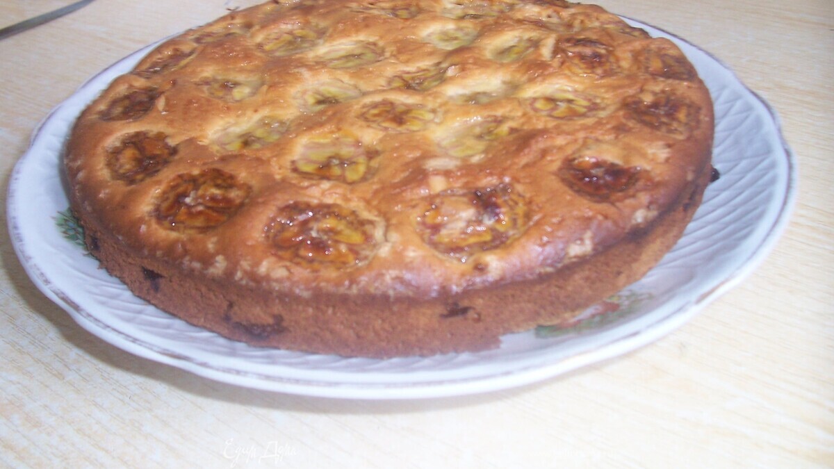 Йогуртовый пирог с бананами