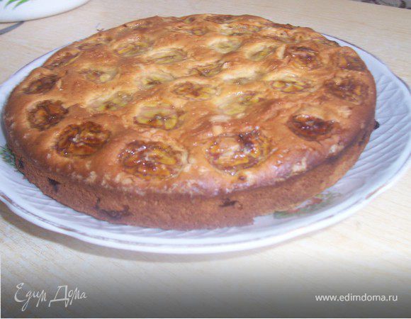 Йогуртовый пирог с бананами