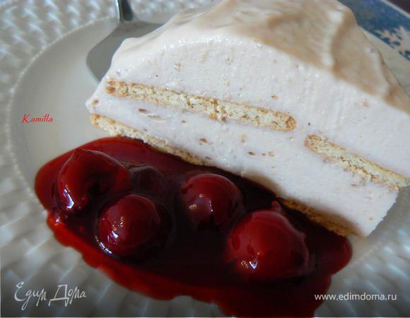 Творожно-банановый торт-желе