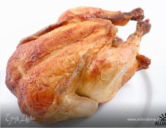 Курица, запеченная в морской соли с картофелем в мундире