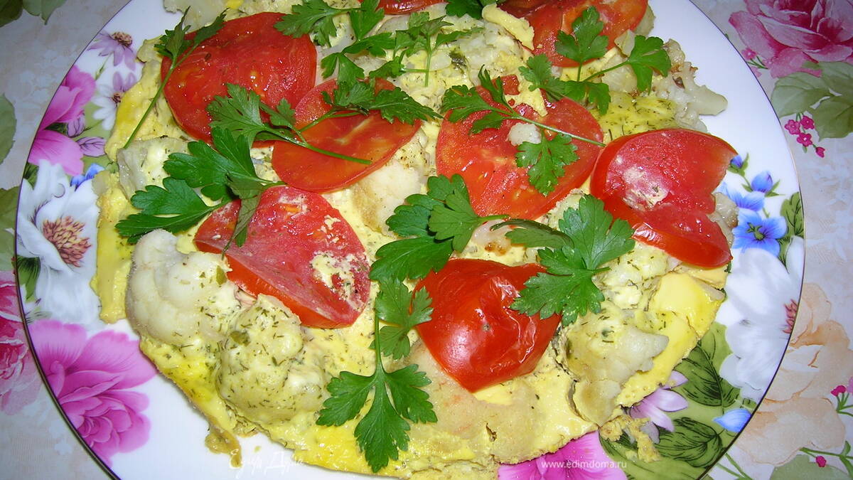 Цветная капуста под творожной шапкой