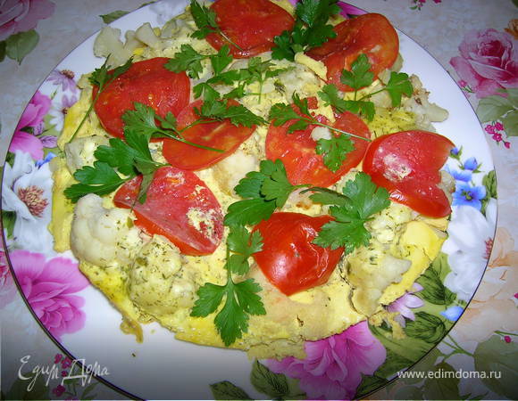 Цветная капуста под творожной шапкой